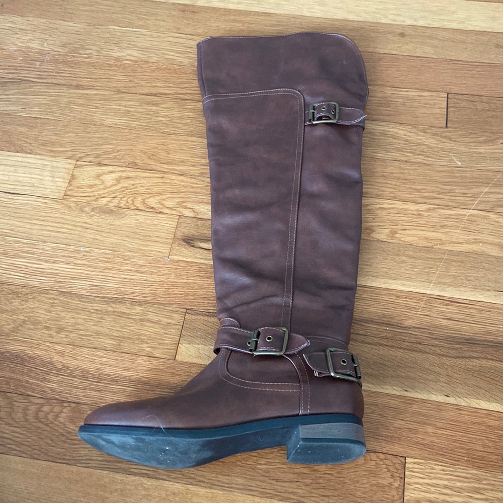 Restricted Size 8 Above the Knee Wide Leg Brown Boots